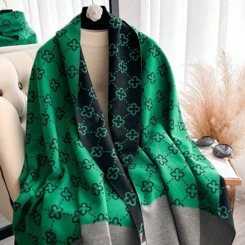 Luxury Chic Double-Sided Jacquard Winter Scarf Shawl Wrap for Women NEW